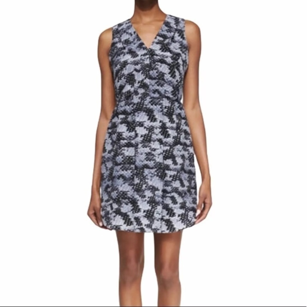 Rebecca Taylor Summer Storm Silk Gray Snake Printed Dress Size 4